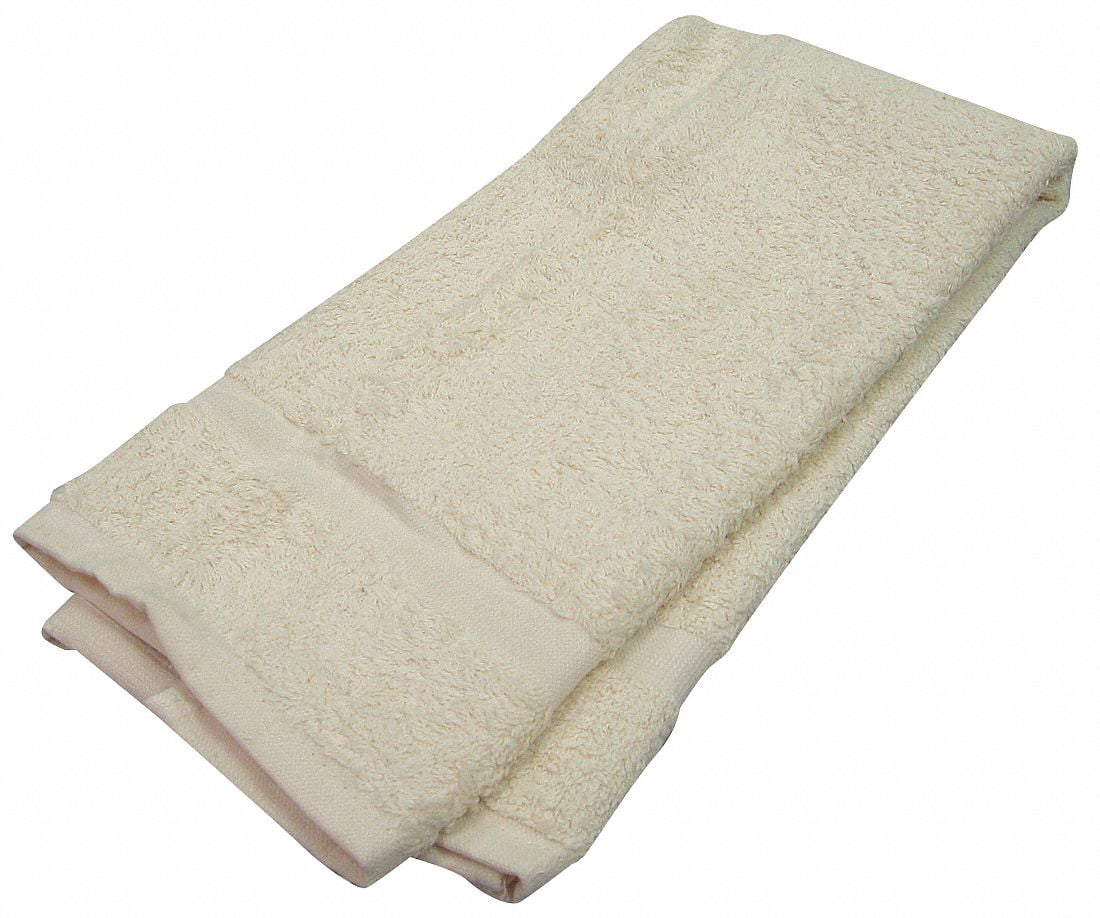 R & R Textile Hand Towel, 16x27 In., Beige,PK12 X02310