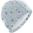 thumbnail image 1 of FYBTO Swimming Cap Blue White Flower Unisex Adult FYBTO Polyester, 1 of 4