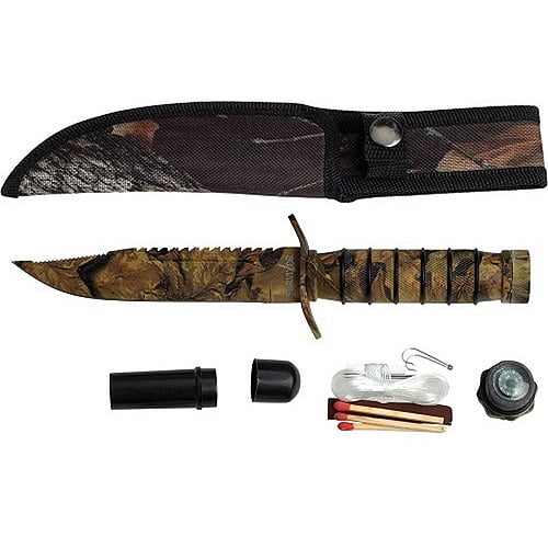 Survivor Stainless Steel Camo Survival Knife HK695CA