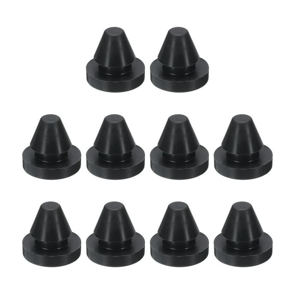 10pcs Hole Plug 3/8 Inch (9mm) Button Plugs Fit for 7mm Hole, Snap in Locking Hole Tube Plug Gel, Black