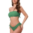 thumbnail image 4 of INSPIRAR CHIC Conjuntos de Bikini de Dos Piezas para Mujeres, Parte Superior Sin Tirantes y Parte Inferior en Forma de Triángulo, Trajes de Baño Talla X-Large Verde, 4 of 5