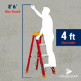 thumbnail image 6 of Louisville Ladder 4-Foot Fiberglass Step Ladder, 300-Pound Load Capacity, Type IA, L-3016-04, 6 of 11