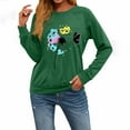 thumbnail image 3 of Craaazy Womens Shirts Casual Printed Sweatshirt Round Neck Loose Long Sleeve Sweatshirt Gifts for Women, 3 of 5