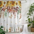 thumbnail image 2 of Xipuska Fall Eucalyptus Shower Curtain - Water Repellent Fabric Shower Curtains Washable, Thanksgiving Farmhouse Floral Leaves Decorative Polyester Cloth Bathroom Curtains Modern Bath Decor 72"x72", 2 of 6