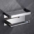 thumbnail image 1 of Soporte de papel higiénico autoadhesivo, soporte de papel higiénico montado en la pared con estante de acero inoxidable, soporte de papel higiénico sin perforación para baño y cocina, 1 of 5