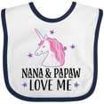 thumbnail image 3 of Inktastic Nana and Papaw Love Me Girls Baby Bib, 3 of 4