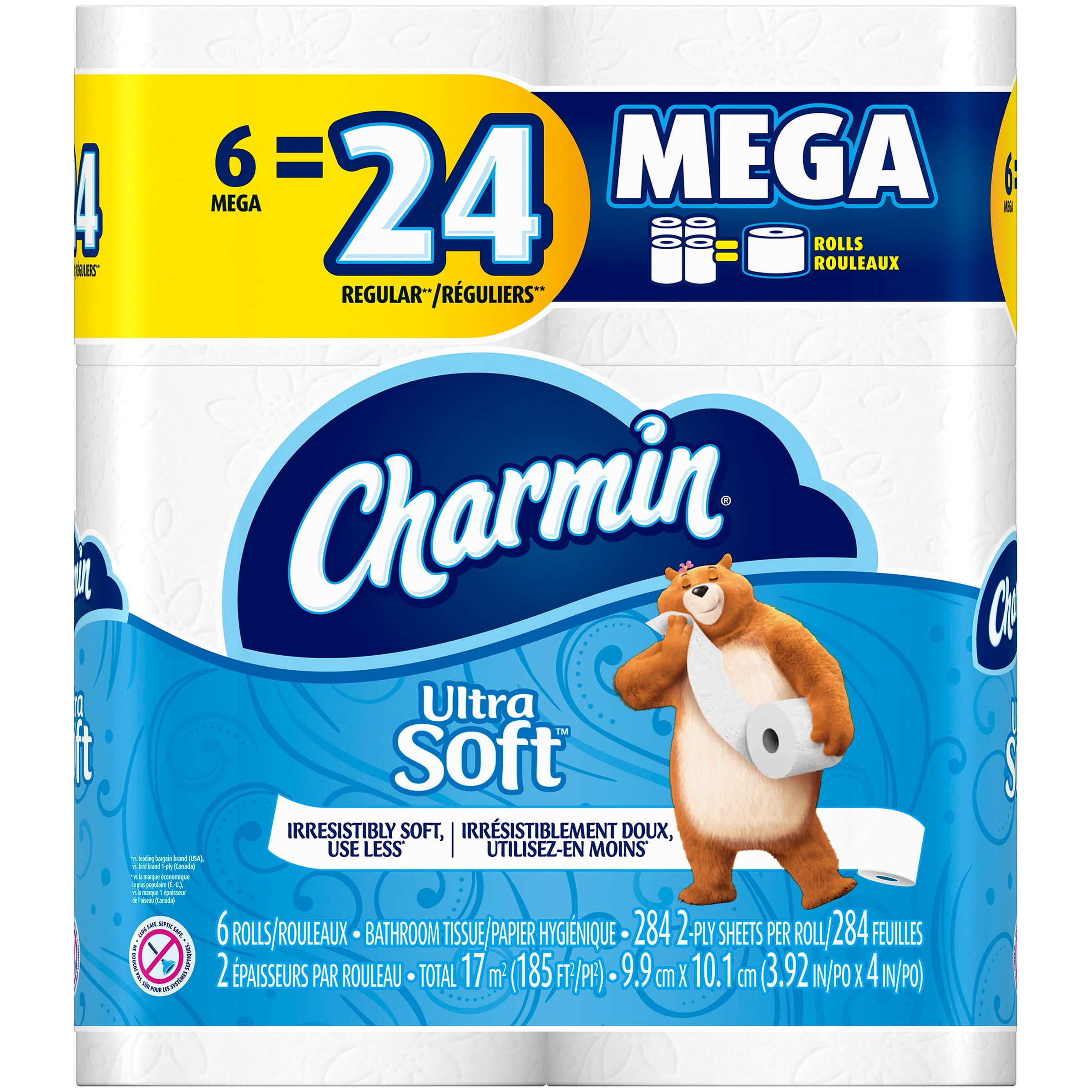 Charmin Ultra Soft Toilet Paper, 6 Mega Rolls by Procter & Gamble