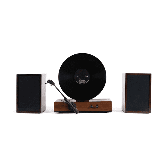Fuse Audio GLD Vertical Vinyl Record Player with External Speakers - Black Trim