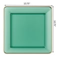 thumbnail image 2 of COMBO SET The Edge Collection 10.75" & 7.75" Square Transparent Green With Gold Rim Plastic Dinnerware:20CT, 2 of 5