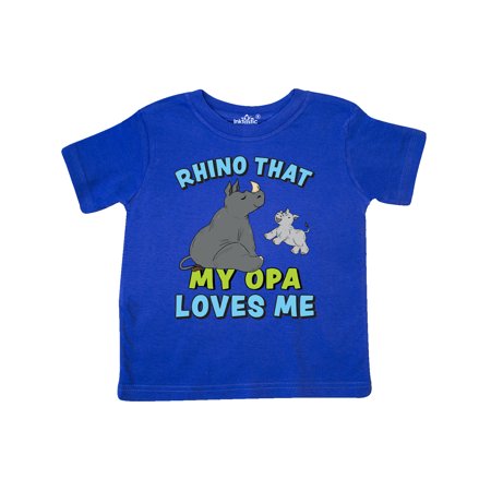 

Inktastic Rhino That My Opa Loves Me with Cute Rhinos Gift Toddler Boy or Toddler Girl T-Shirt