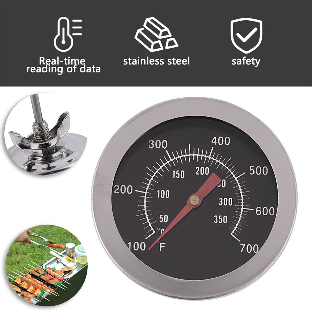 SeniorMar Stainless Steel BBQ Smoker Pit Grill Bimetallic thermometer Temp Gauge with Dual Gage 500 Degree Cooking Tools
