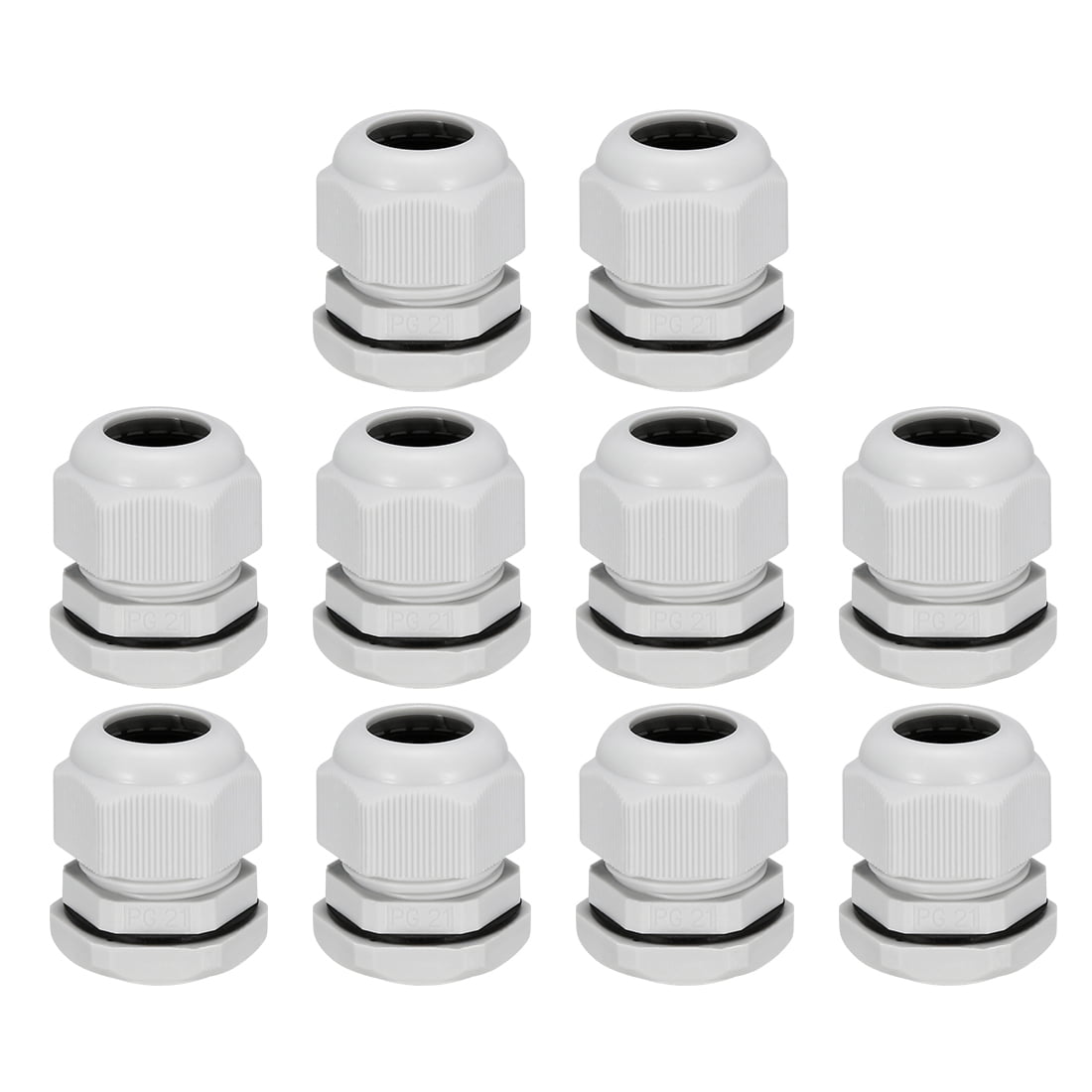 uxcell 8Pcs PG29 Cable Gland Waterproof Plastic Joint Adjustable Locknut Black for 18mm-25mm Dia Cable Wire