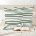 thumbnail image 3 of Sage Green Stripes Outdoor Waterproof Pillow Covers, Modern Minimalist Horizontal Ombre Lines Decorative Square Throw Pillowcase Sofa Cushion Sham for Patio/Couch/Chair, 16"x16" 2 Pack, 3 of 8
