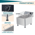 thumbnail image 3 of Electric Deep Fryer with Basket and Lid, 11.6 Quart Countertop Fryer with Adjustable Feets, Stainless Steel Commercial Deep Fryers for Restaurant Home Use, 110V 1700W, 3 of 8