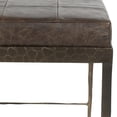 thumbnail image 3 of Pemberly Row Banc Ottoman en Cuir Pleine Fleur de 28 Pouces en Brun Cacao, 3 of 7