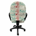 thumbnail image 3 of Vintage Office Chair Slipcover, Old Fashioned Bicycle Pattern Nostalgic Bikes with Basket Riding Paris Graphic, Protective Stretch Decorative Fabric Cover, Standard Size, Multicolor, by Ambesonne, 3 of 5