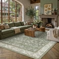 thumbnail image 2 of BERTHMEER 10'x14' Area Rugs for Living Room Bedroom Dining Room Office Farmhouse Large Rugs Oriental Traditional Vintage Non Slip Washable Throw Rugs Carpets, Green, 2 of 5
