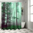 thumbnail image 4 of Fall Shower Curtain Sunshine Green Forest Shower Curtains for Bathroom Trees Mist Bath Curtains Sets with Hooks for Autumn Thanksgiving Seasonal Bathroom Decor Polyester Fabric Waterproof 72 x 72 in, 4 of 6