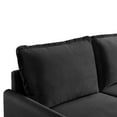 thumbnail image 6 of HomeStock Medieval Moods 57"Wide Upholstered Two Cushion Loveseat with Cambered Arms in Black Velvet, 6 of 9