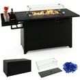 thumbnail image 1 of Gymax Propane Gas Fire Pit Table 52 Inch Propane Fire Pit w/ Wind Guard 50,000 BTU Heat Output Black, 1 of 9