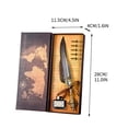 thumbnail image 3 of WWV Vintage Quill Dip Pen Set Glass Feather Pen with 15ml Ink 5 Nibs Brass Base and Letter Opener Calligraphy Writing Gift Set for Women and Men, 3 of 3