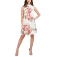 thumbnail image 1 of Signature by Robbie Bee Womens Pullover Chiffon Pleated Mini Dress, pink, Petite, 4P, 1 of 1