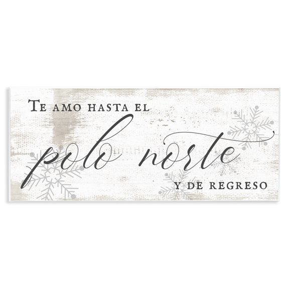 Stupell Industries Rustic Lodge Te Amo Hasta el Polo Norte Wall Plaque Art, 17 x 7, by Lil' Rue