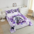 thumbnail image 4 of 3D Horse Queen Bedding Sets Farmhouse Animal Comforter Set,Boho Mandala Down Comforter Purple Watercolor Bedding Comforter Sets,Oil Painting Aesthetic Duvet Insert, 4 of 7
