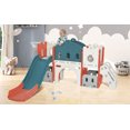 thumbnail image 3 of Kids Slide Playset Structure, Freestanding Castle Climber with Slide and Basketball Hoop, Toy Storage Organizer for Toddlers, Kids Climbers Playhouse for Indoor Outdoor Playground Activity, 3 of 39