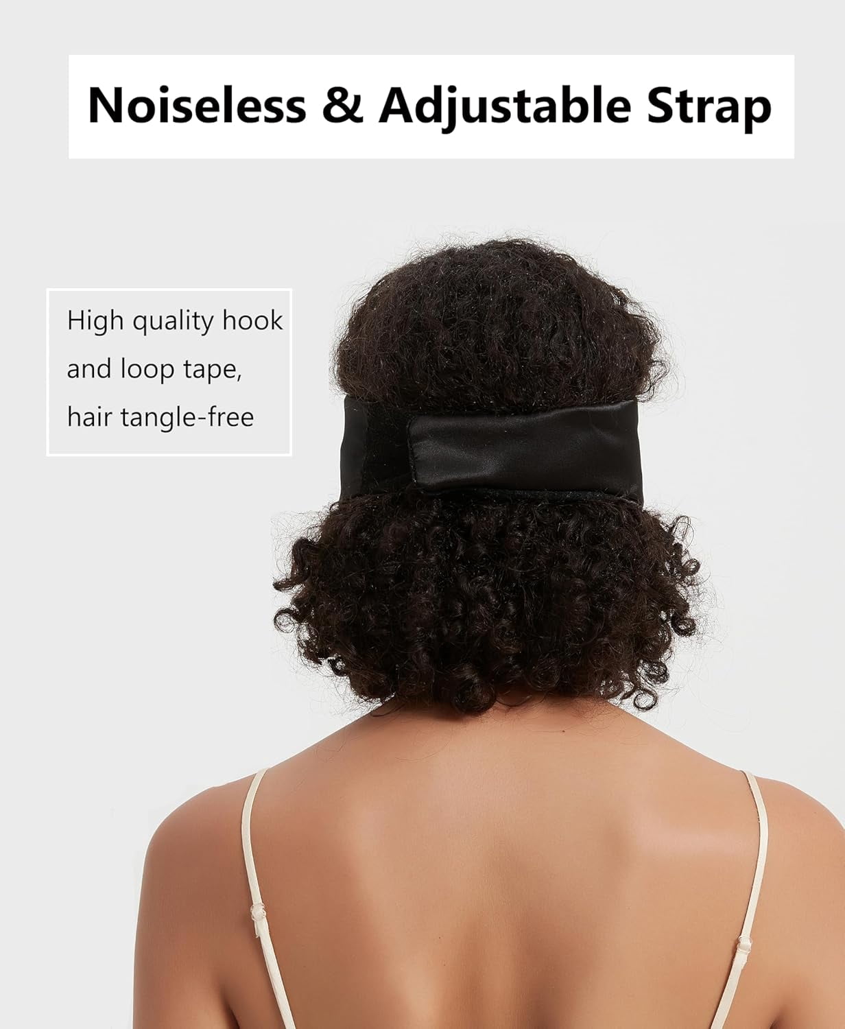 Wraparound Style  Silk Eye Mask, Wide Headband and Large Coverage Sleeping Mask for Full Blackout and Sound-muffling, Black