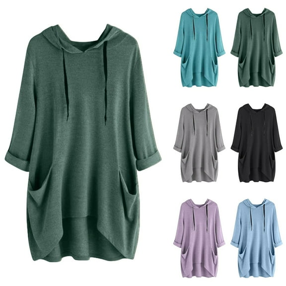 Ashirexll Womens Hoodies, Oversized Hoodies for Women, Ladies Loose Long Sleeve Pullover Hooded Pocket Fall Clothes Blouse