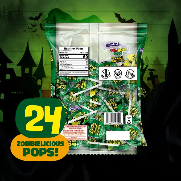Colombina Bon Bon Bum Zombie - 24 Tongue-Painter Lollipops w