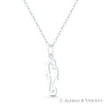 thumbnail image 1 of Seahorse Ocean Sealife Charm 22x6mm (0.9x0.2in) Pendant in .925 Sterling Silver, 1 of 1