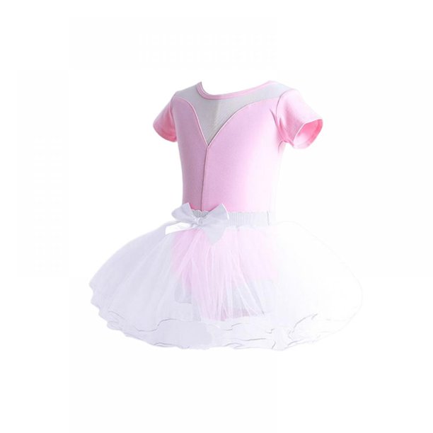 Xmarks Kid Girls Ruffle Short Sleeve Ballet Dance Dress Tutu Skirted