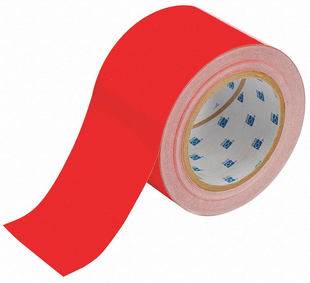 Brady Floor Tape,Red,3 inx100 ft,Roll 104343