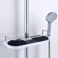 thumbnail image 4 of Estante de ducha directo para barra deslizante, estante de ducha para baño, organizador de esponja para champú y jabón con barandilla y gancho para colgar, 4 of 5