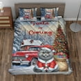 thumbnail image 2 of Santa is Coming British Shorthair Merry Christmas Xmas Noel Truck Tree Quilt Bedding Set Cat Lover Kitten Owner Gifts 1 Blanket Bed Cover 2 Pillowcases - 02023, 2 of 5