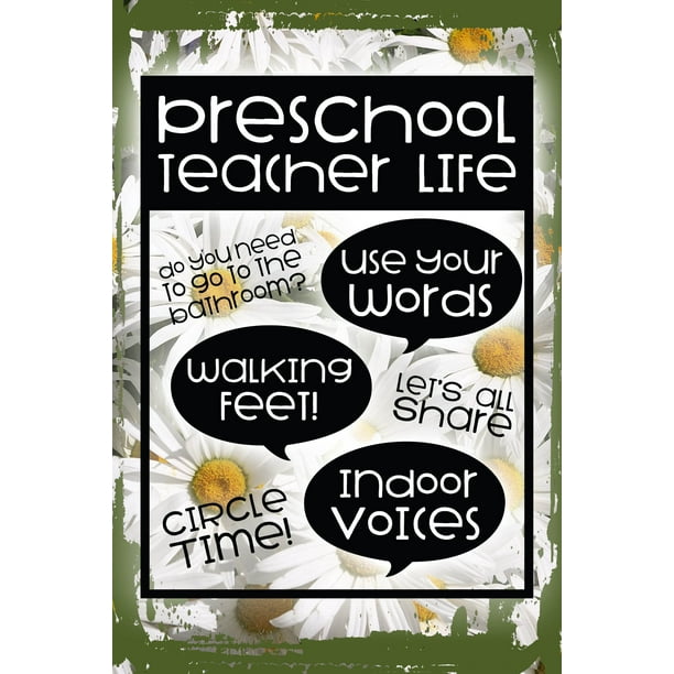 Daisy Flower Wall Art Preschool teacher life quotes funny children teach school kids Tin Wall Sign 8 x 12 Decor Funny Gift Daisy Flower Wall Art Preschool teacher life quotes funny children teach school kids Tin Wall Sign 8 x 12 Decor Funny Gift