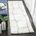 thumbnail image 3 of SAFAVIEH Toronto Deidra Abstract Polyester Shag Area Rug, Ivory/Silver, 5' x 8', 3 of 10