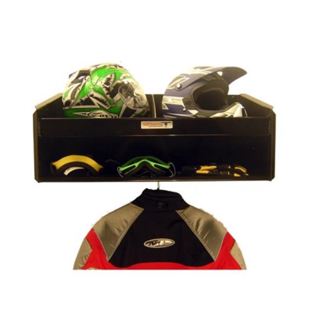 Pit Posse 448BK Helmet Bay Double Mount, Black