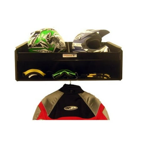 Double Helmet - Pit Posse 448BK Helmet Bay Double Mount, Black