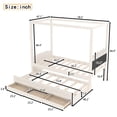 thumbnail image 4 of Twin Princess Canopy Platform Bed with Upholstered Headboard - Trundle & 3 Drawers, Storage Bed,Easy Assembly,Beige, 4 of 18