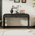 thumbnail image 3 of Harper & Bright Designs Unique Retro Silhouette Console Table with Open Style, Two Top Drawers for Entrance Dinning Room Living Room, Antique Black, 3 of 17