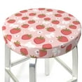 thumbnail image 3 of Bingfone Floral Strawberr Padded Round Bar Stool Cover Cushion with Elastic Fabric Round Chair Seat - Floral Strawberr, 3 of 7