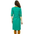 thumbnail image 6 of Phagun Women Solid Pattern Mandarin Collar Straight Kurti Indian Designer Ethnic Dress, 6 of 6