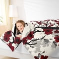 thumbnail image 3 of Homewish Red Cherry Blossom Queen Comforter Set,Traditional Japanese Sumi Comforter Sets Queen,Black Reversible,3pcs,1 Comforter and 2 Pillowcases, 3 of 7