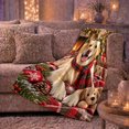 thumbnail image 6 of Christmas Labrador Pet Photo, Festive Pet Portrait Pattern, Warm Flannel Blanket for Living Room and Bedroom with Detailed Artwork, Dog Lovers Christmas Gift, Pet Lover Home Decor, 6 of 9