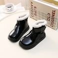 thumbnail image 4 of Wdgfv Girls Winter Boots Lined Warm Soft Soled Shoes for Toddler Kids Comfortable Non- Casual Footwear Black 11.5, 4 of 4