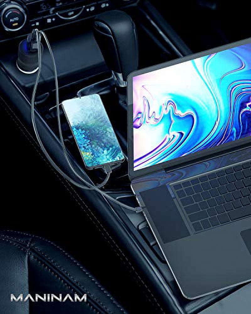 MANINAM Metal Adaptive USB C Car Charger, [73W Turbo] Pro 55W PPS Car Charger Adapter [Super Fast Charging 2.0] for Samsung S20 Ultra Note 20 10 Plus iPhone 12 11 MacBook Pro Laptops Any USB C Devices