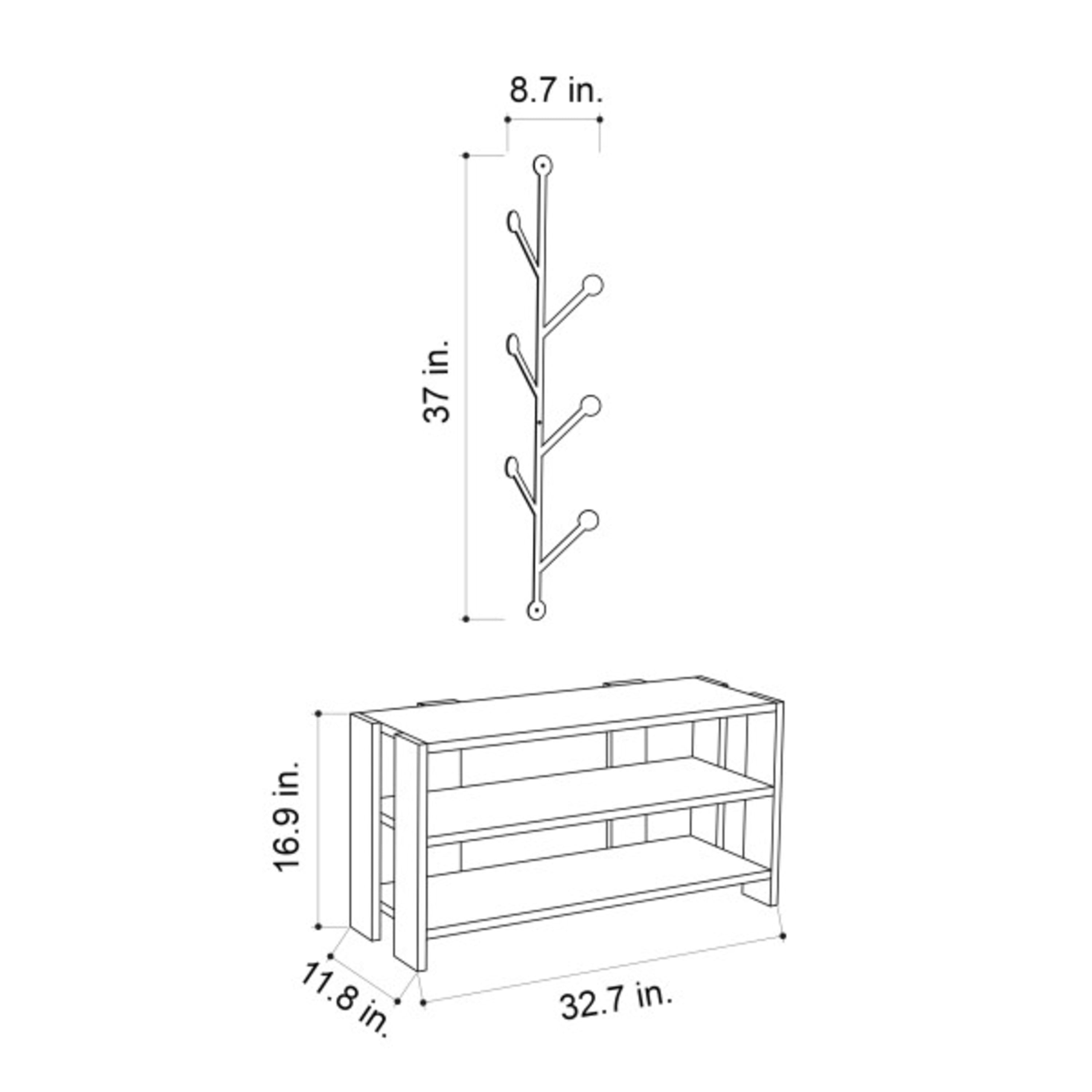 Ada Home Decor Furniture 2 Tier 8 Pair White Rymill Modern Shoe Rack
